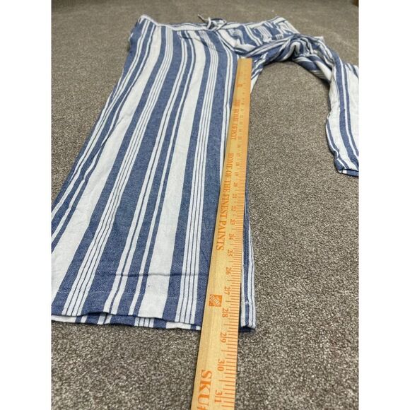 Old navy Womens wide leg pin striped pull on pants sz X-Large linen blend - Picture 5 of 12